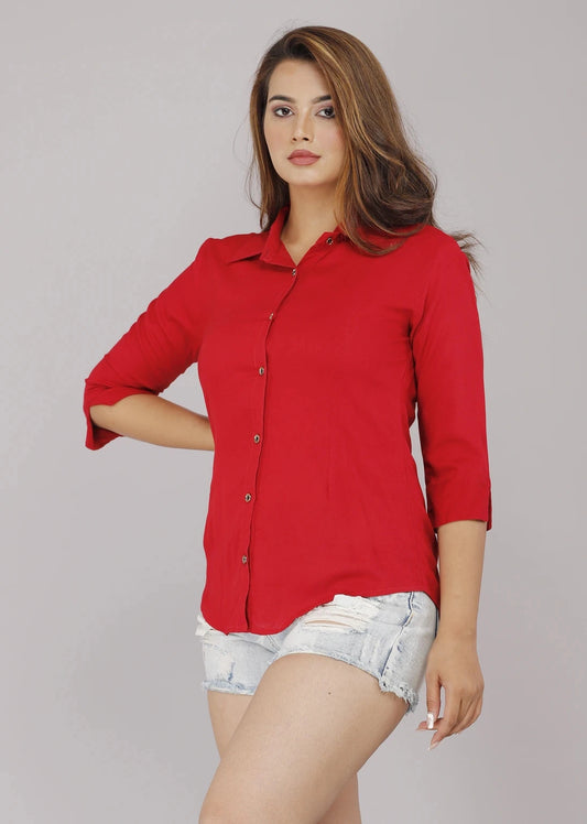 Red Women's Shirt for Women - side