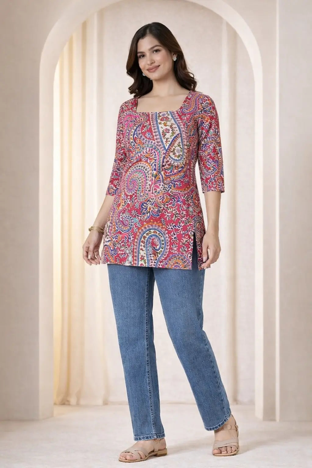 Stylish multicolour printed kurti for women — ethnic fashion daily wear outfit