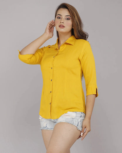 Bright Yellow Women's Shirt for Women - back