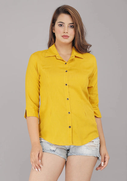 Bright Yellow Women's Shirt for Women - front