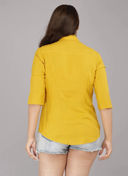Bright Yellow Women's Shirt for Women - side