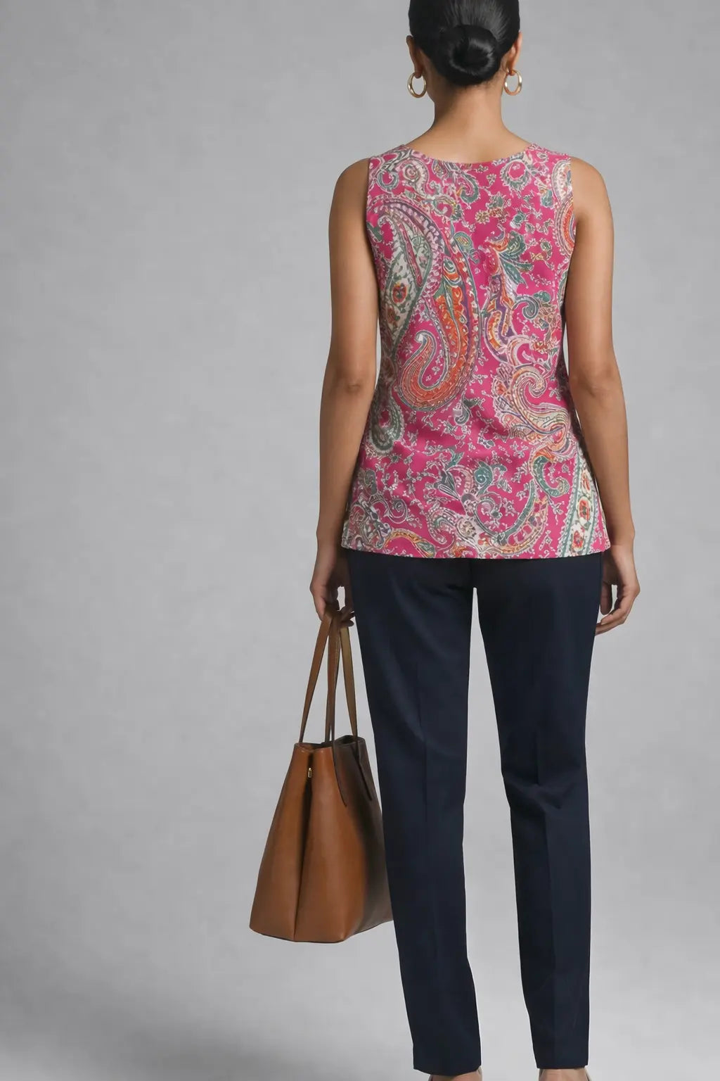 Latest sleeveless kurti design for women — modern ethnic print top