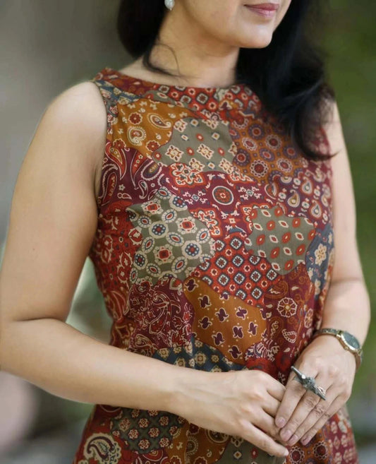 Multicolour Geometric Print Rayon Co-ord Set for Women - image 2