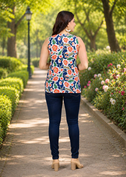 Multicolor Sleeveless Top for Women - side