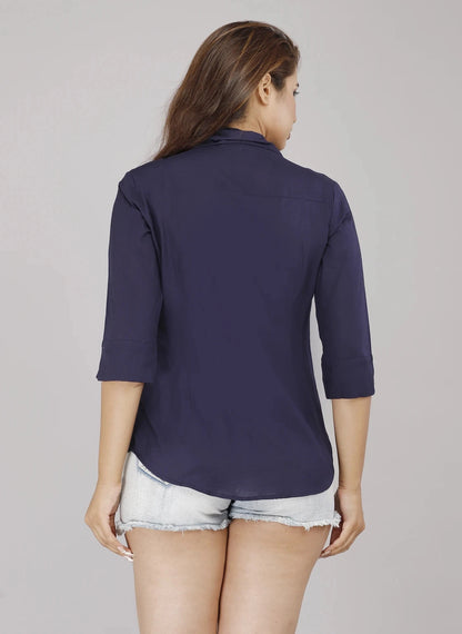 Navy Blue Women's Shirt for Women - front